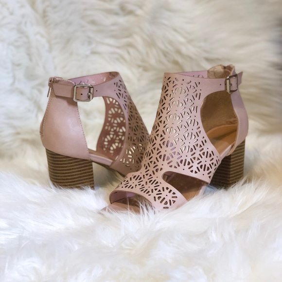 Blush Open-Toe Heels - Picture 2 of 2